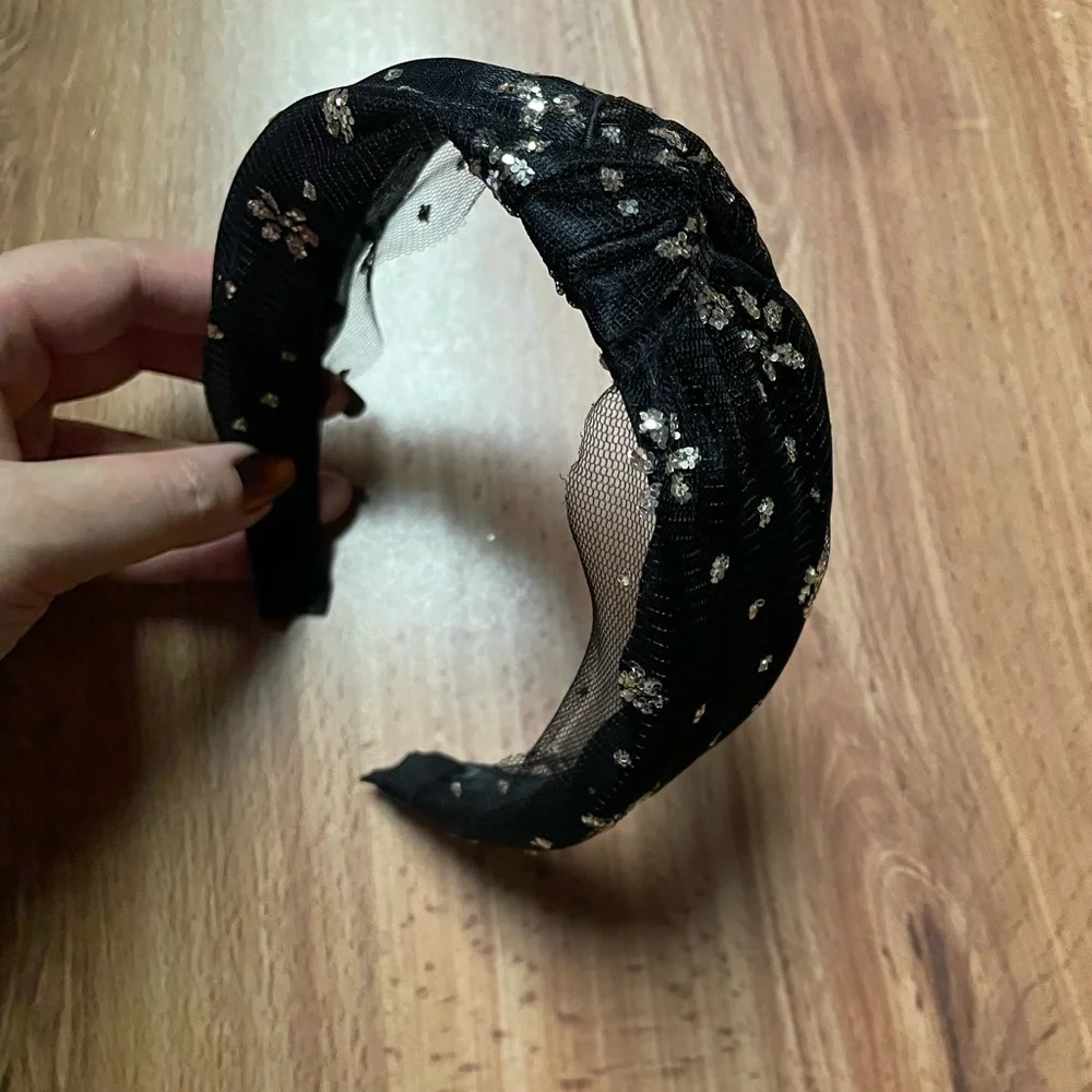 Black Tulle Knot headband